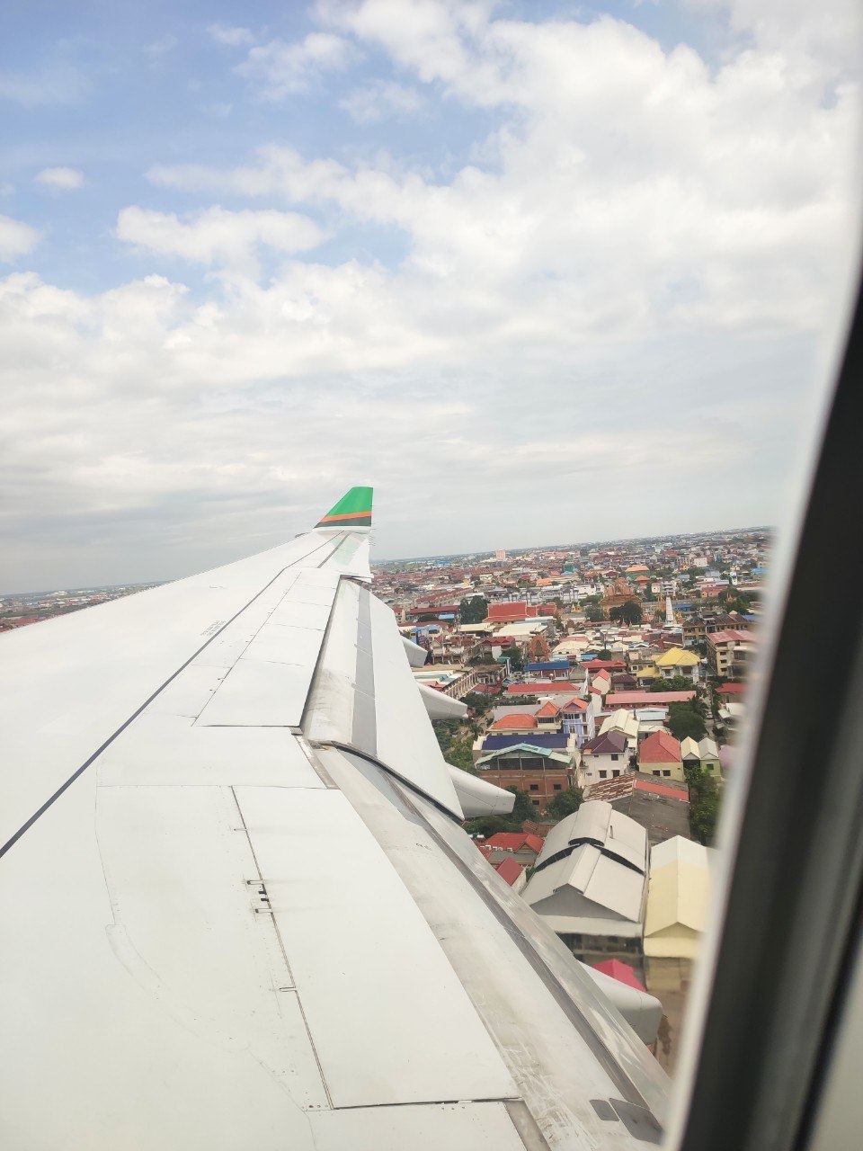 Aerial view landing in Phnom Penh