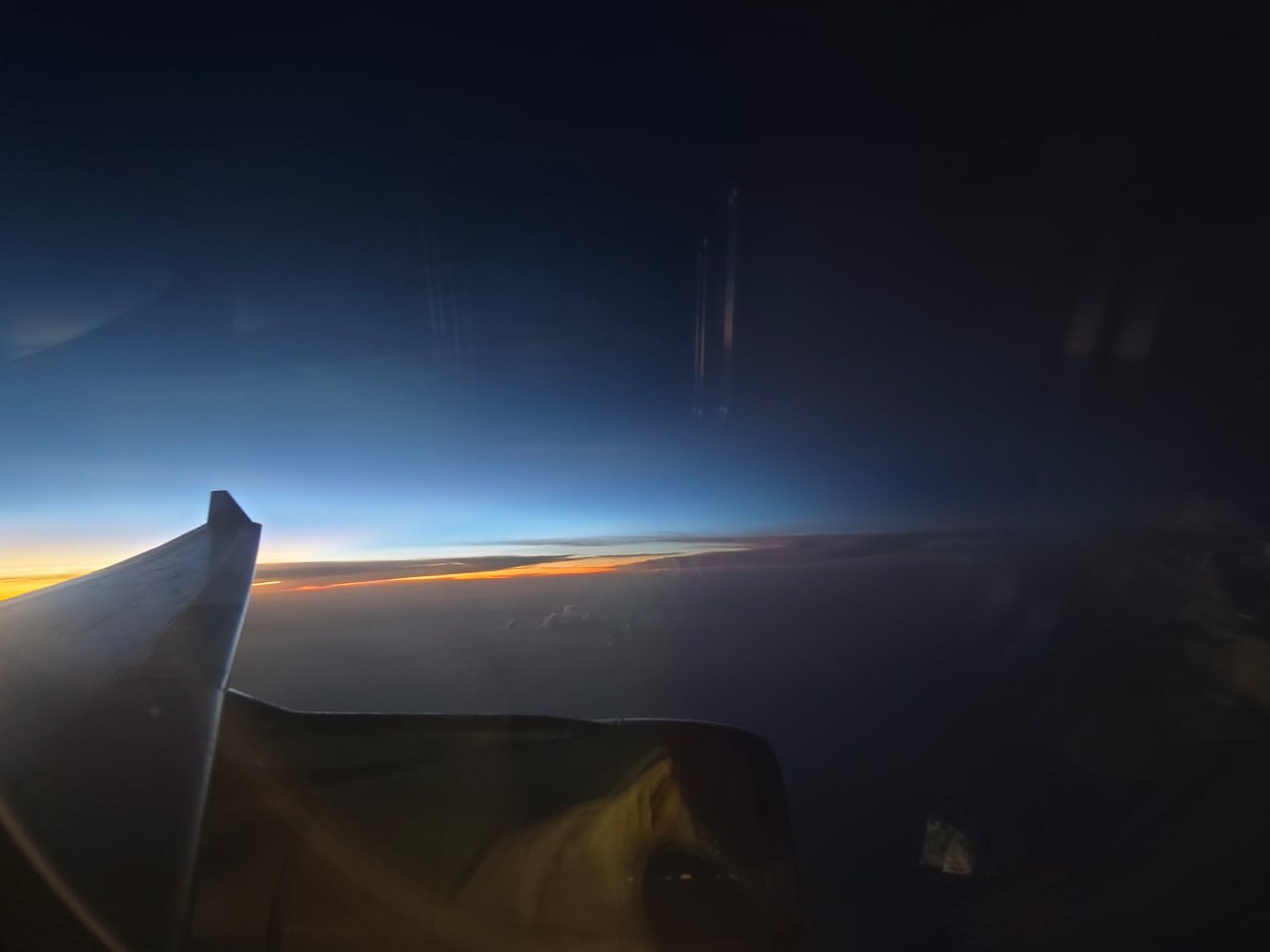 上空からの夕焼け